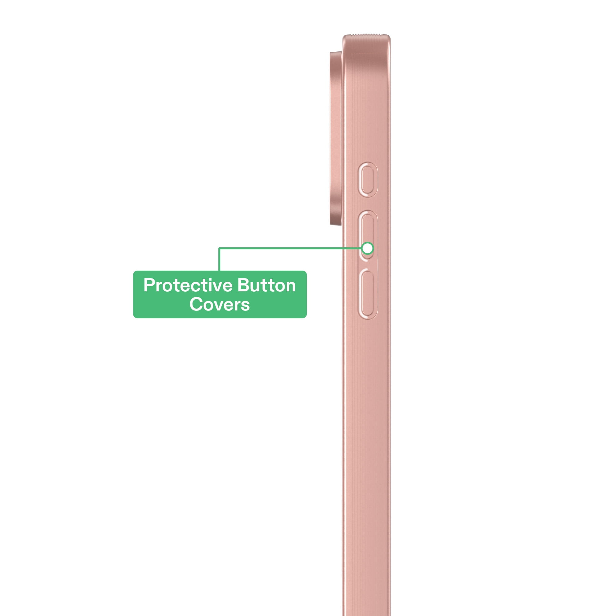onn Phone Case for iPhone 18 Pro Max / 17 Pro Max, MagSafe Compatible - Clear/Metallic Rose Gold