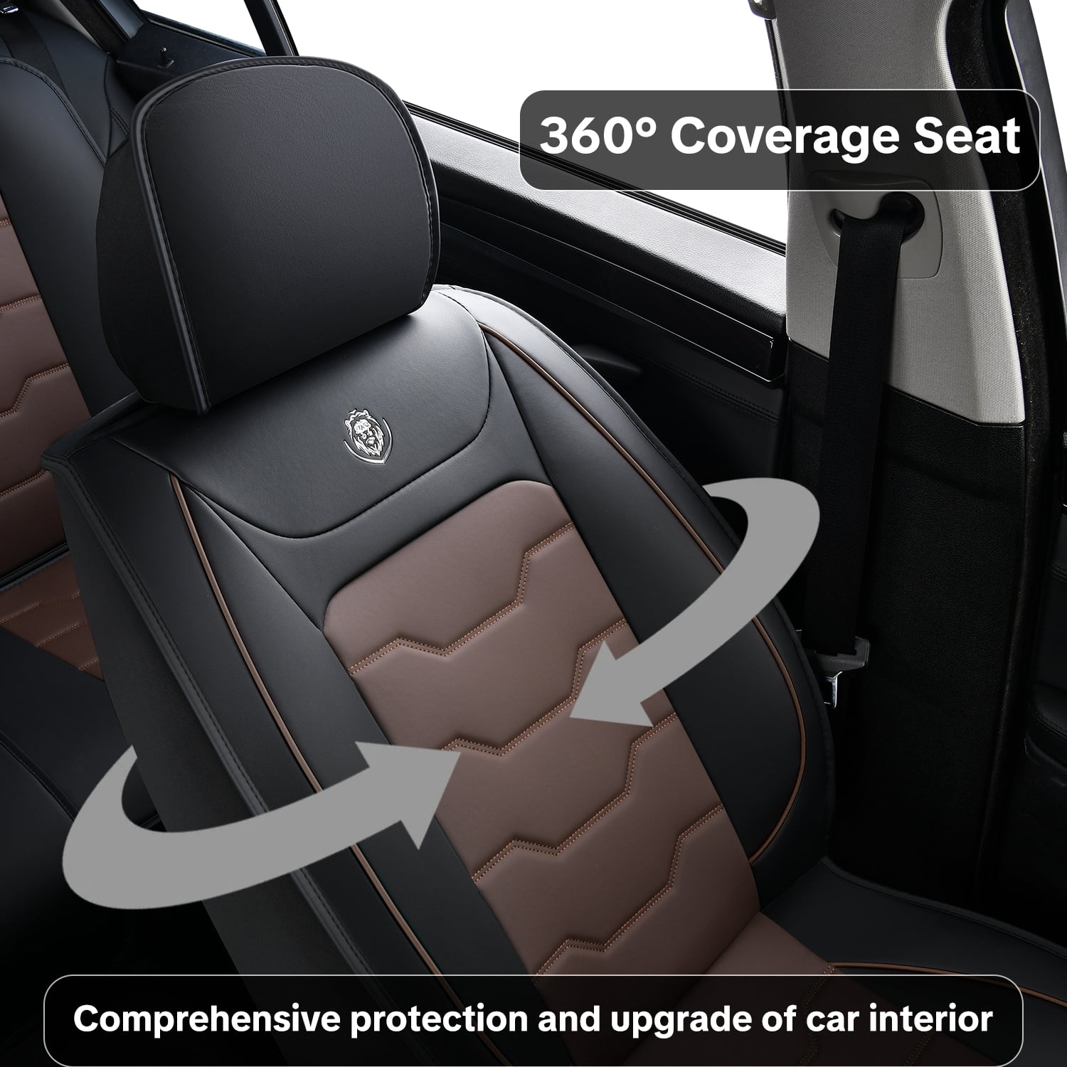 2007 for Toyota Yaris S Car Seat Cover, Waterproof Faux Leather Full Set of 5 Seats Wear Resistance Protect and Upgrade Seats, Car Seat Covers, Upgrade the Car's Interior