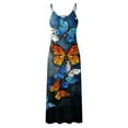 thumbnail image 5 of SMihono Robe Maxi Bohème d'Été pour Femmes Grande Taille Mode Féminine Décontractée d'Été avec Poches Sans Manches en Dentelle Imprimée Robe à Col en V Robe de Plage Évasée, 5 of 5