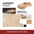 thumbnail image 3 of UGEARS Winged Sports Coupe Model Car Kit - 3D Wooden Puzzle Car âModel Kit for Adults to Build - DIY Wooden Car Model Kit with Authentic Gull-Wing Design Car Model, 3 of 9