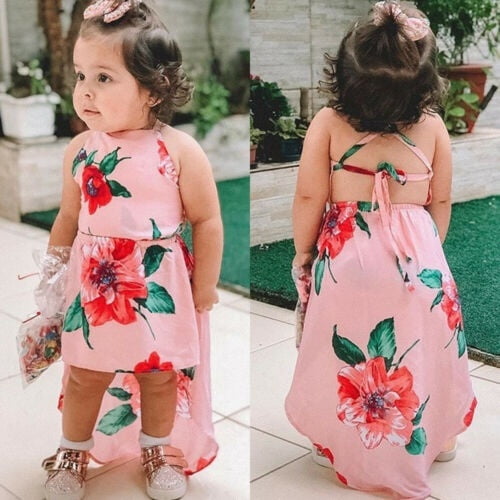 Toddler Kid Baby Girl Easter Outfit Sleeveless Button Bunny Dress One Piece  Summer Party Sundress