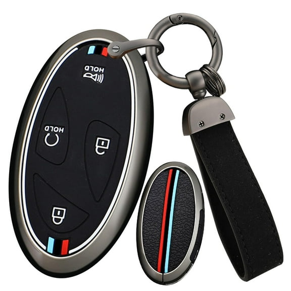 Key Case Fit for Hyundai 5-button Key Fob,Metal Frame Key Housing Soft Silicone Key Skin Stylish Key Fob Cover Fit for Hyundai Ioniq 6 Grandeur GN7 Kona Elantra 2023 2024 2025
