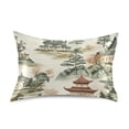 thumbnail image 7 of Yayeee Pillowcase Standard Size Set of 2 Satin Wrinkle Resistant Pillow Case, Green Mountain Pattern, 7 of 7