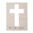 thumbnail image 6 of (2 pack) Crystal Art Gallery Be the Light Typographic Cross Wood Wall Plaque Art - 8" x 6", 6 of 7