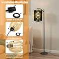 thumbnail image 6 of Rattan Lamp Shade,Retro Small Wicker Lamp Shade Replacement, Boho Woven Pendant Light Lampshade Cover for Floor & Chandelier, 6 of 10