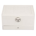 thumbnail image 1 of Jewelry Storage Box, Waterproof Dustproof Jewelry Storage Case Double Layer Partition Large Capacity  For Household Gray,Maroon,Black,White, 1 of 8