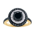 thumbnail image 2 of AFFY Black &White Natural Diamond Double Frame Ring in 10k Yellow Gold (1.5 Cttw), 2 of 6