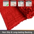 thumbnail image 4 of Civkor Bathroom Rugs,Chenille Bath Mat Set Non Slip Backing Washable,31x20 and 24x16Inch,Red, 4 of 8