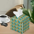 thumbnail image 2 of ZUXONGSY Sunflower Square Tissue Box Covers Modern PU Leather Tissue Box Holder Customized Printed Tissue Cover Easy to Carry Leather Tissue Box Cover for Business Trip, 2 of 7