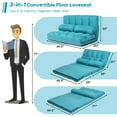 thumbnail image 5 of Kadyn Floor Chair, Legless Tatami Chair, Lounge Chair,Lazy Chair,6-Position Foldable Floor Sofa Bed with Detachable Cloth Cover-Blue, 5 of 6