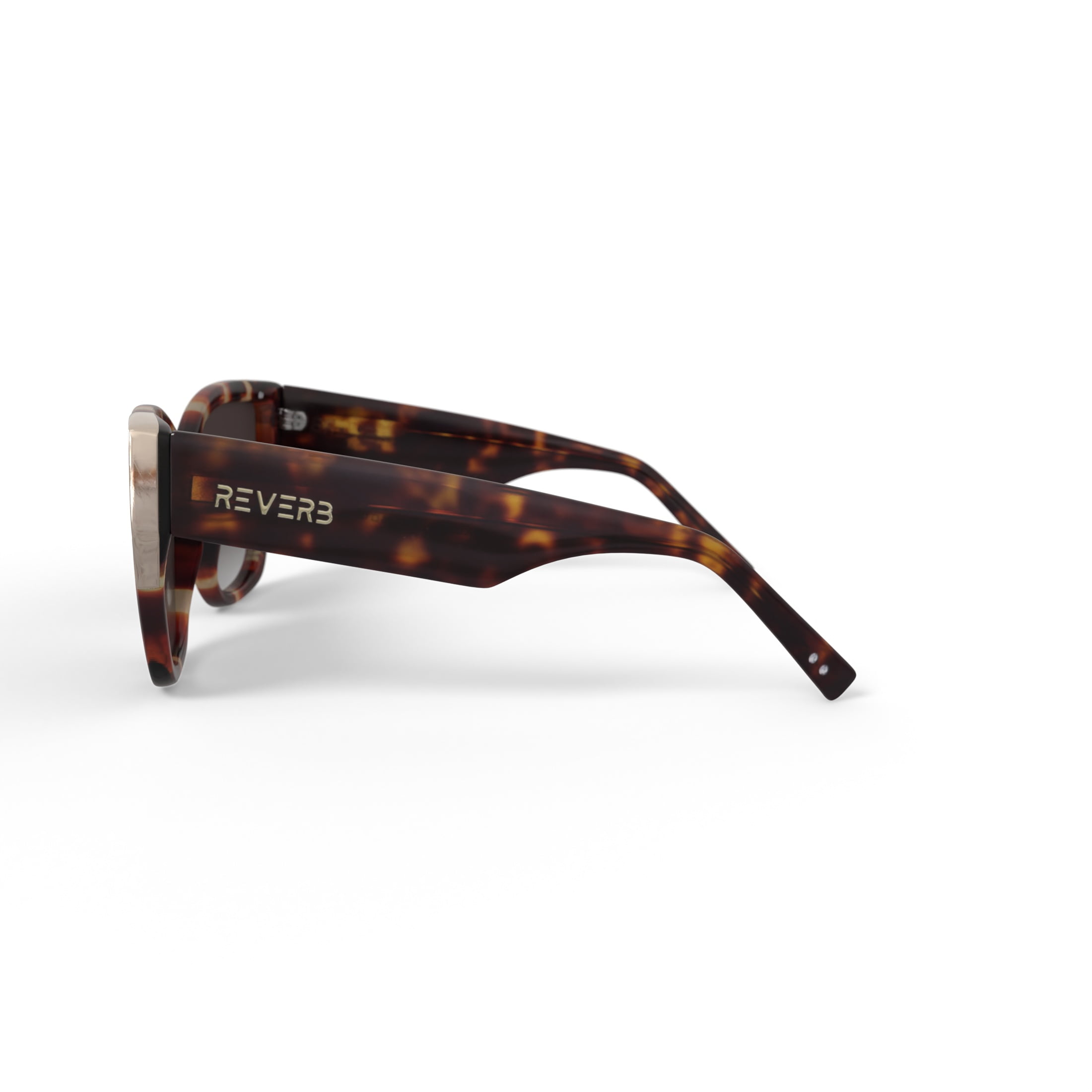 Reverb Women's Overstated Angular Square Prescription Fashion Sunglasses, RVLOS2002, Tortoise, 55-19-145, with Case