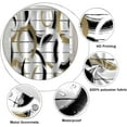 thumbnail image 5 of Modern Abstract Style Shower Curtain Black White Round Pattern Geometric Lines Shower Curtains for Art Aesthetic Bathroom Waterproof Fabric Decor Set with Hooks, 72W x 84H Inch, 5 of 6