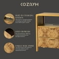 thumbnail image 4 of COZAYH Farmhouse 2 Drawer Bed Nightstand w/ Charging Station, Burl Wood, Natural, 4 of 10