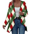 thumbnail image 2 of Antqov Womens Cardigan, Christmas Print Open Front Cardigans with Notched Lapel, Daily Trendy Relaxed Lightweight Comfy Casual Cardigan Jackets, 2 of 7