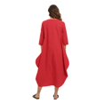 thumbnail image 6 of Women's Dress Long Sleeve Casual Plus Size Dress Solid Loose Casual Crewneck Long Dress,S-5XL, 6 of 7