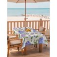thumbnail image 2 of 60x120 Inch Outdoor Tablecloth with Umbrella Hole Zipper Rectangle Purple Hydrangeas Rectangular Tablecloths Outside Waterproof Botanical Garden Florals Retro Patio Table Cloth Cover for Picnic Party, 2 of 8