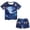 Dark Blue, variant on Kids Axolotl Galaxy Print 2-Piece Outfit, Short Sleeve T-Shirt Shorts Set, Casual Summer Loungewear for Boys and Girls(Dark Blue,4-5 Years)