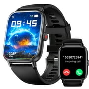 Smart Watch Bluetooth Call Compatible with Ios and Android, Mens Womens Watch Waterproof Smart Watches Black