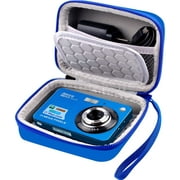 Carrying Protective Digital Camera Case Compatible with AbergBest 21 Mega Pixels 2.7" LCD Rechargeable HD/ Kodak Pixpro/ Canon PowerShot ELPH 180/ 190/ Sony DSCW800/ DSCW830 Cameras for Travel - Blue
