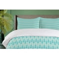thumbnail image 4 of Ambesonne Abstract Duvet Cover Sets, Art Rectangular Shapes, 2-Queen, Seafoam and Pale Green, 4 of 7