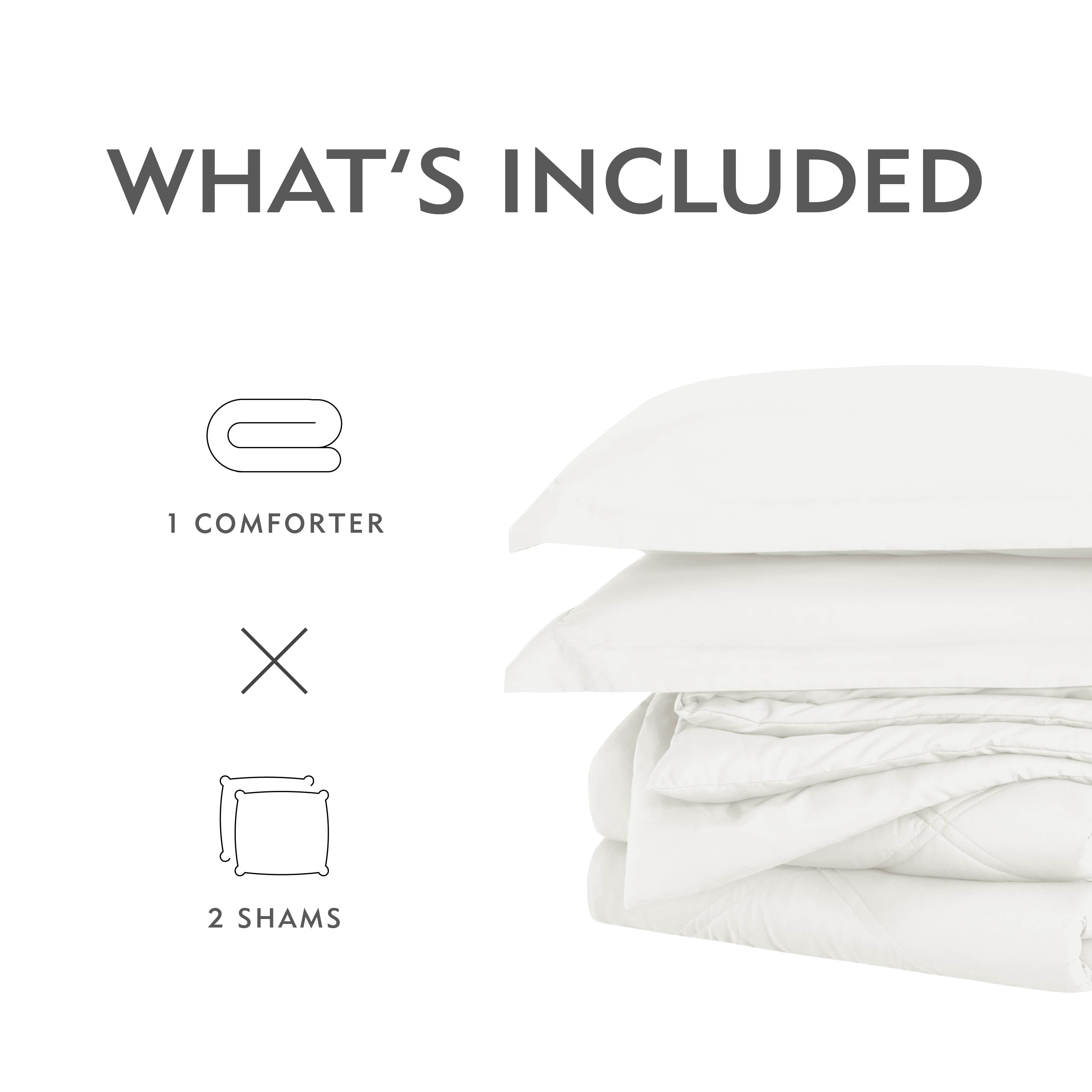 Notticasa 3-Piece Bedding Set,Solid Color Diamond Pattern,Soft Quilt Bedding Sets,For All Seasons,Includes 1 Comforter and 2 Pillow Shams,White,Queen