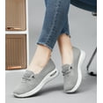 thumbnail image 3 of DADAWEN Women's Slip On Knit Flats Shoes Mesh Walking Loafers Shoes Casual Work Nursing Sneakers Gray 6.5US, 3 of 5
