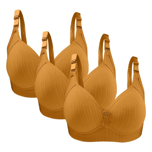 ameIAEA Womens Push Up Bras Full Coverage Everyday Bra Adjustable Strap No Underwire Breathable Bra 3 Pack