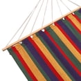 thumbnail image 4 of Sterling Sports Cotton Hammock with Wooden Spreader for Outdoor Patio Yard Poolside, 5ft Wide for 2 Persons, 420 lbs Capacity, Rainbow Trai, 4 of 9