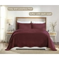 thumbnail image 3 of BNM 3 Piece Floral Cotton Blend Burgundy Bedspread Set, King, 3 of 10