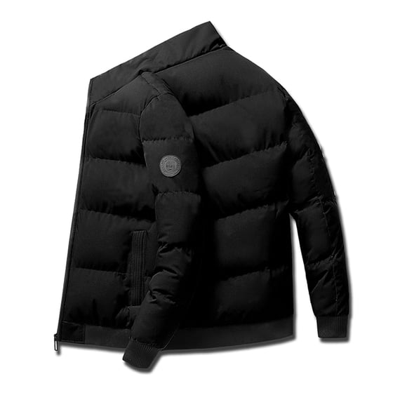 Levmjia Men's Puffer Jacket Hooded Winter Coat Clearance Men's Stand-up Collar Winter Casual Padded Cotton Jacket