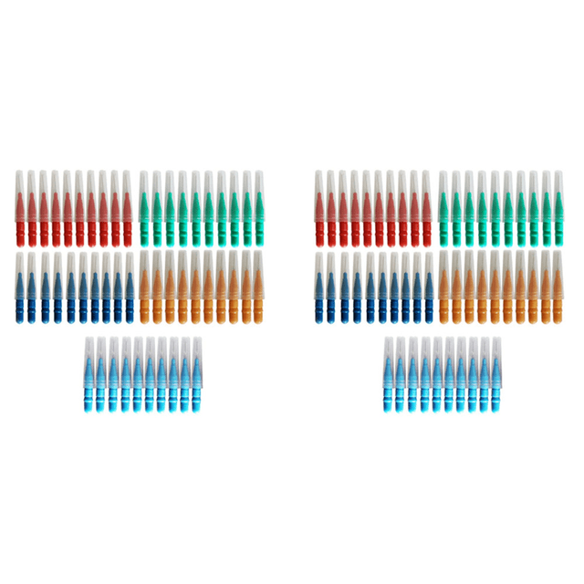 100Pcs Interdental Brush Dental Tooth Flossing Head Dental Flosser Toothpick Cleaners Tooth Cleaning Tool
