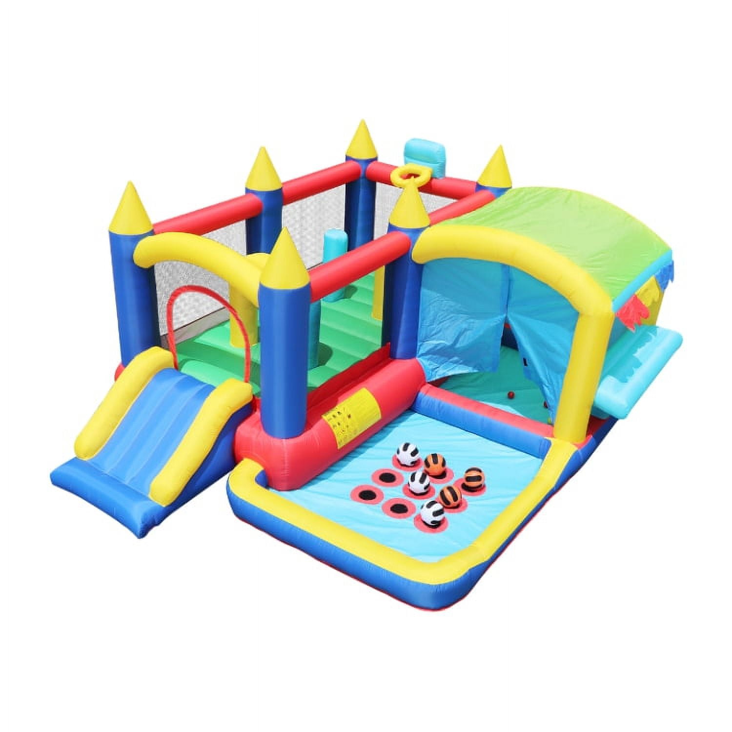 Montary 7-in-1 Inflatable Bounce House w/ Ball Pit & Obstacles - Indoor/Outdoor for Toddlers & Kids (Birthday Gifts)