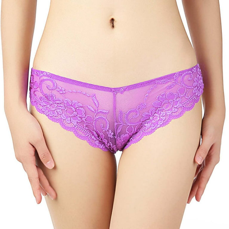 Buy Online Purple Pure Cotton Soft Transparent Lingerie Panty for Ladies at