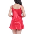 thumbnail image 3 of DHFJKG Silk Satin Nightgowns For Women Loose Fit V Neck Long Camisole Sleepshirt Comfortable Adjustable Straps Solid Color Summer Soft Home Clothes, 3 of 5