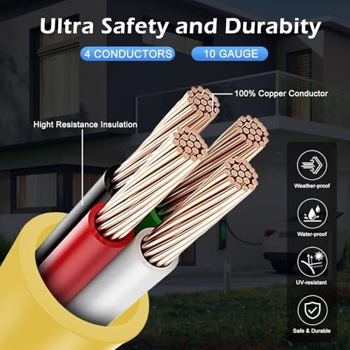 10FT NEMA 14-30P to 14-50R EV Charger Adapter Cord, 30 Amp 4 Prong Dryer Male Plug to 50 Amp Female EV Conversion Adapter, for Level 2 or Telsa EV Charging