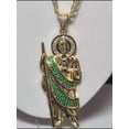 thumbnail image 3 of Collar de San Judas tadeo de oro laminado de 18 kilates, cadena dorada, 3 of 7
