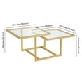 thumbnail image 5 of Pemberly Row Metal Two Tier Glass Top Gold Coffee Table, 5 of 8