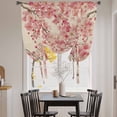 thumbnail image 3 of Peaches Branches Tie Up Curtains for Windows, Adjustable Balloon Window Shades, Farmhouse Spring Botanical Pink Flowers Kitchen Window Treatments Farmhouse Short Curtains with Rod Pocket 42"x45", 3 of 8