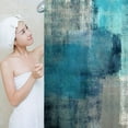 thumbnail image 3 of Abstract Watercolor Shower Curtain Turquoise Grunge Aesthetic Fabric Bath Curtain Brush Marks Pattern Bathroom Decor Curtain, 3 of 5