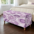 thumbnail image 2 of SEANATIVE Ottoman Cover Footrest Stool Slipcover Storage Ottoman Bench Slipcovers Stretch Rectangular Footstool Covers with Non-Slip Elastic Band for Living Room Home Decor, S, Violet Tie-dye, 2 of 7