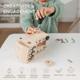 thumbnail image 3 of Comfy Cubs Busy Board Truck Toy Set - Montessori Activity Board for Kids 3+ - Natural Wood, 3 of 6