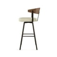 thumbnail image 3 of Amisco Quinton 30 In. Bar Stool - Cream Bouclé Polyester / Dark Brown Metal / Light Brown Wood, 3 of 10