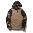 thumbnail image 3 of SWSMCLT Men's Lightweight Hooded Sweatshirts Long Sleeve Hoodie Fall Soft Camo Fitted Drawstring Fashion Streetwear Khaki 44, 3 of 4