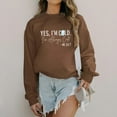 thumbnail image 5 of SMihono Yes I'M Cold Me 24/7 Always Cold Sweatshirt for Women Crewneck Winter Freezing Sweatshirts Funny Pullover Tops Brown S, 5 of 6