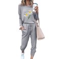 thumbnail image 1 of xiaxaixu Combinaison Décontractée Pull à Manches Longues Imprimé Fleurs, Pantalon Amples, 1 of 4