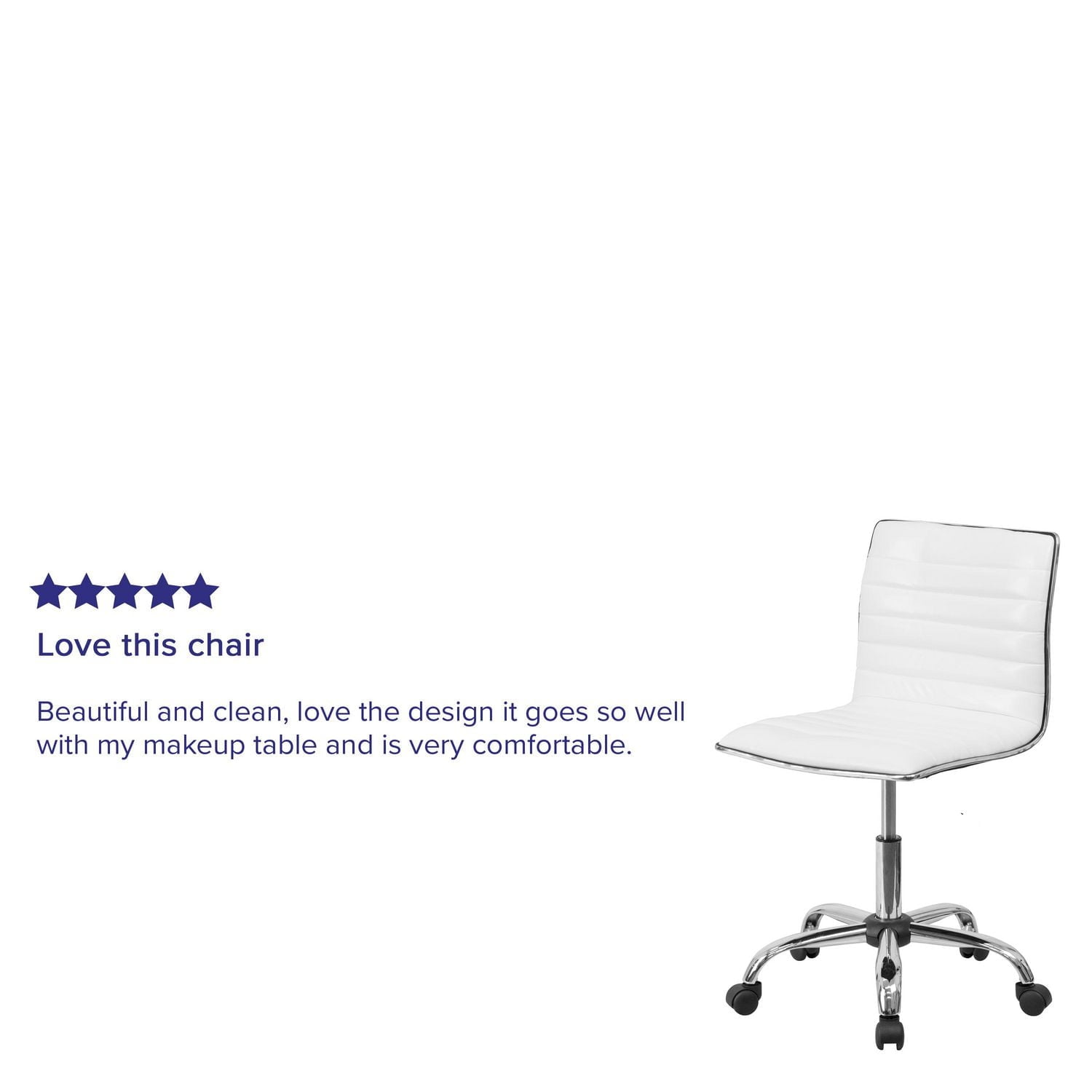 Flash Furniture Low Back Designer Armless White Ribbed Swivel Task Chair