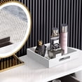 thumbnail image 3 of Home Decorative Coffee Table Tray, 10"x10" Elegant Acrylic Serving Trays with Handles Works for Eating, Breakfast, Makeup Drawer Organizer,Bathroom Vanity Table,Ottoman Tray, Black, 3 of 5