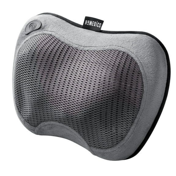 Homedics Cordless Shiatsu Full Body Massage Pillow with Soothing Heat, Masseuse Feel, Gray color