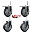 thumbnail image 2 of 5 Inch Thermo Rubber Swivel 3/4 Inch Threaded Stem Caster Set 2 Total Lock BRK, 2 of 2
