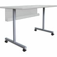 thumbnail image 5 of Lorell LLR60802 T-Leg Training Table Base with Casters, Metallic Silver - Pack of 2, 5 of 6